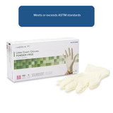 McKesson Confiderm Exam Glove Small NonSterile Latex Standard Cuff Length Fully Textured Ivory Not Rated, 14-1381, Box of 100