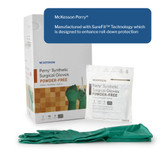 McKesson Perry Performance Plus Surgical Glove Size 8 Sterile Polychloroprene Standard Cuff Length Smooth Dark Green Chemo Tested, 20-2580N, Box of 50