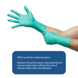 McKesson Perry Performance Plus Surgical Glove Size 8 Sterile Polychloroprene Standard Cuff Length Smooth Dark Green Chemo Tested, 20-2580N, Box of 50