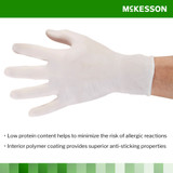 McKesson Confiderm Exam Glove X-Large NonSterile Latex Standard Cuff Length Fully Textured Ivory Not Rated, 14-1384, Box of 100