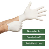 McKesson Confiderm Exam Glove X-Large NonSterile Latex Standard Cuff Length Fully Textured Ivory Not Rated, 14-1384, Case of 1000