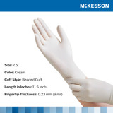 McKesson Perry Performance Plus Surgical Glove Size 7.5 Sterile Latex Standard Cuff Length Smooth Cream Chemo Tested, 20-1075N, Case of 200