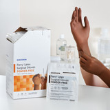 McKesson Perry Surgical Glove Size 6 Sterile Latex Standard Cuff Length Smooth Brown Not Chemo Approved, 20-1360N, Box of 50