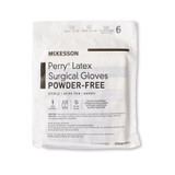 McKesson Perry Surgical Glove Size 6 Sterile Latex Standard Cuff Length Smooth Brown Not Chemo Approved, 20-1360N, Box of 50