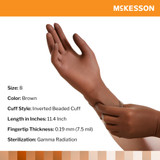McKesson Perry Surgical Glove Size 8 Sterile Latex Standard Cuff Length Smooth Brown Not Chemo Approved, 20-1380N, Case of 200