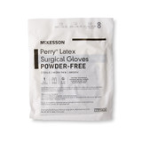 McKesson Perry Surgical Glove Size 8 Sterile Latex Standard Cuff Length Smooth Brown Not Chemo Approved, 20-1380N, Case of 200