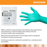 McKesson Perry Performance Plus Surgical Glove Size 7 Sterile Polychloroprene Standard Cuff Length Smooth Dark Green Chemo Tested, 20-2570N, Case of 200