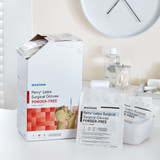 McKesson Perry Surgical Glove Size 5.5 Sterile Latex Standard Cuff Length Smooth Cream Not Chemo Approved, 20-1055N, Box of 50