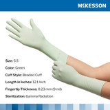 McKesson Perry Performance Plus Surgical Glove Size 5.5 Sterile Polyisoprene Standard Cuff Length Smooth Green Chemo Tested, 20-2055N, Case of 200