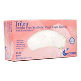 Trilon Exam Glove Small NonSterile Vinyl Standard Cuff Length Smooth Clear Not Rated WITH PROP. 65 WARNING, 25-92, Case of 1000
