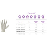 Polymed Exam Glove Medium NonSterile Latex Standard Cuff Length Fully Textured Ivory Not Rated, PM103, Box of 100