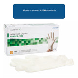 McKesson Confiderm Exam Glove X-Small NonSterile Latex Standard Cuff Length Fully Textured Ivory Not Rated, 14-1380, Box of 100