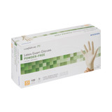 McKesson Confiderm Exam Glove X-Small NonSterile Latex Standard Cuff Length Fully Textured Ivory Not Rated, 14-1380, Box of 100