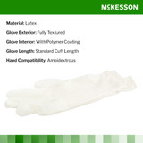McKesson Confiderm Exam Glove X-Small NonSterile Latex Standard Cuff Length Fully Textured Ivory Not Rated, 14-1380, Case of 1000