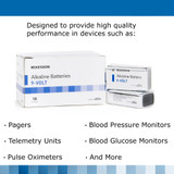 McKesson Alkaline Battery 9V Cell 9V Disposable 10 Pack, 4854, Box of 10