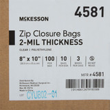 McKesson Reclosable Bag 8 X 10 Inch Polyethylene Clear Zipper Closure, 4581, Box of 10