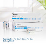 McKesson Alkaline Battery D Cell 1.5V Disposable 24 Pack, 4858, Box of 24