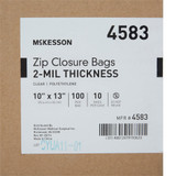 McKesson Reclosable Bag 10 X 13 Inch Polyethylene Clear Zipper Closure, 4583, Case of 10
