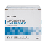 McKesson Reclosable Bag 2 X 3 Inch Polyethylene Clear Zipper Closure, 4573, Box of 10