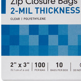 McKesson Reclosable Bag 2 X 3 Inch Polyethylene Clear Zipper Closure, 4573, Case of 120