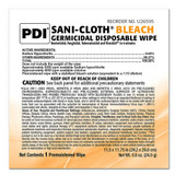 Surface Disinfectant Cleaner Sani-Cloth Bleach Wipe 40 Count Individual Packet Manual Pull Chlorine Scent U26595 Case/120 U26595 PDI/NICE-PAK 809669_CS