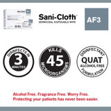 Sani-Cloth AF3 Surface Disinfectant Cleaner Premoistened Germicidal Manual Pull Wipe 50 Count Individual Packet Unscented NonSterile, H59200, Pack of 1