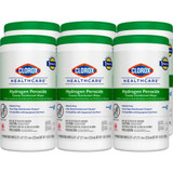 Clorox Healthcare Surface Disinfectant Cleaner Premoistened Hydrogen Peroxide Based Manual Pull Wipe 95 Count Canister Unscented NonSterile, 30824, Case of 6