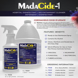 MadaCide-1 Surface Disinfectant Cleaner Broad Spectrum Manual Pour Liquid 1 gal. Jug Scented NonSterile, 7009, Case of 4