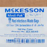 McKesson Biohazard Waste Bag Biohazard Symbol / Infectious Waste 45 to 55 gal. Red 40 X 55 Inch, 03-4545, Case of 150