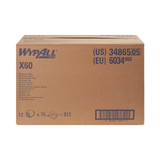 WypAll X60 Task Wipe Light Duty White NonSterile Cellulose / Polypropylene 12 X 12-1/2 Inch Reusable 34865 Case/912 34865 KIMBERLY CLARK PROFESSIONAL & 449763_CS