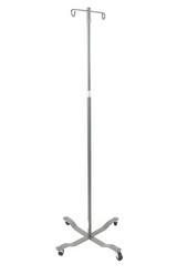 IV Stand 2 Hooks 4 Legs with Casters, 13033SV, Case of 1