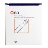 Insyte Autoguard Peripheral IV Catheter 20 Gauge 1.16 Inch BD Vialon Straight Hub Non Blood Control Push Button Safety, 381434, Box of 50