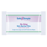 Safe N Simple No-Sting Skin Barrier Wipe 60% / 20% Strength Purified Water / Polyvinylpyrrolidone / Glycerin / Propylene Glycol Individual Packet Large NonSterile, SNS00807, Case of 600