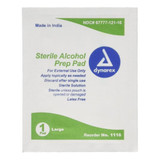 Dynarex Alcohol Prep Pad 70% Strength Isopropyl Alcohol Individual Packet Large Sterile, 1116, Case of 1000
