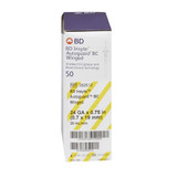 Insyte Autoguard BC Peripheral IV Catheter 24 Gauge 3/4 Inch BD Vialon Winged Hub Blood Control Push Button Safety, 382612, Pack of 1