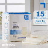 McKesson Ultra Incontinence Brief Adult X-Large Unisex Disposable Heavy Absorbency, BRULXL, Case of 4