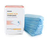 McKesson Classic Plus Disposable Underpad 23 X 36 Inch Fluff Mat Light Absorbency, UPLT2336, Case of 150