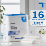 McKesson Ultra Incontinence Brief Adult Medium Unisex Disposable Heavy Absorbency, BRULMD, Case of 6