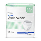 McKesson Ultra Absorbent Underwear Pull On with Tear Away Seams Adult 2X-Large Unisex Disposable Heavy Absorbency, UWBXXL, Bag of 1
