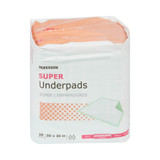 McKesson Super Disposable Underpad 30 X 30 Inch Fluff / Polymer Moderate Absorbency, UPMD3030, Bag of 10