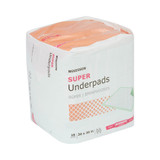 McKesson Super Disposable Underpad 30 X 30 Inch Fluff / Polymer Moderate Absorbency, UPMD3030, Bag of 10