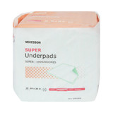 McKesson Super Disposable Underpad 30 X 36 Inch Fluff / Polymer Moderate Absorbency, UPMD3036, Bag of 10