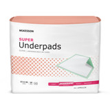 McKesson Super Disposable Underpad 23 X 36 Inch Fluff / Polymer Moderate Absorbency, UPMD2336, Bag of 10