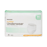 McKesson Classic Absorbent Underwear Pull On with Tear Away Seams Adult Medium Unisex Disposable Light Absorbency, UWEMD, Case of 4
