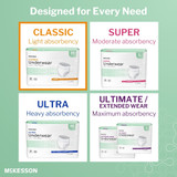 McKesson Classic Absorbent Underwear Pull On with Tear Away Seams Adult X-Large Unisex Disposable Light Absorbency, UWEXL, Case of 4