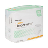 McKesson Classic Absorbent Underwear Pull On with Tear Away Seams Adult X-Large Unisex Disposable Light Absorbency, UWEXL, Case of 4