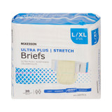 McKesson Ultra Plus Stretch Incontinence Brief Adult Large / X-Large Unisex Disposable Heavy Absorbency, BRSTRLXL, Bag of 1