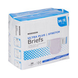 McKesson Ultra Plus Stretch Incontinence Brief Adult Medium Unisex Disposable Heavy Absorbency, BRSTRMR, Bag of 1