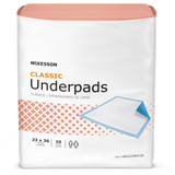 McKesson Classic Disposable Underpad 23 X 36 Inch Fluff Mat Light Absorbency, UPLT2336V120, Bag of 10