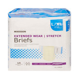 McKesson Extended Wear Incontinence Brief Adult Large / X-Large Unisex Disposable Heavy Absorbency, ONBLXL, Case of 56